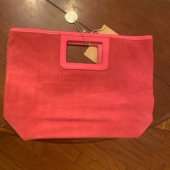 Lillian Vernon Pink Suede‎ Tote Bag - Picture 1 of 8